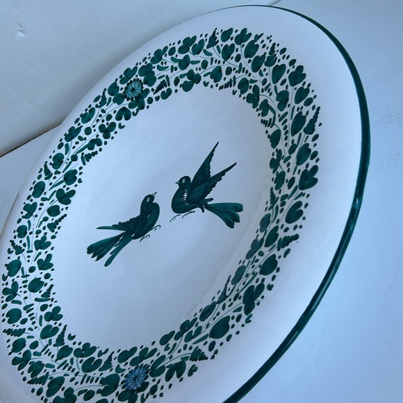 Italian blue birds fruit bowl bowl Labor Deruta hand painted Sbigolo Terrotte - Picture 14 of 16